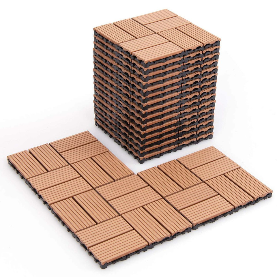 18-Piece 12 x 12-Inch All-Weather Interlocking Deck Tiles product image