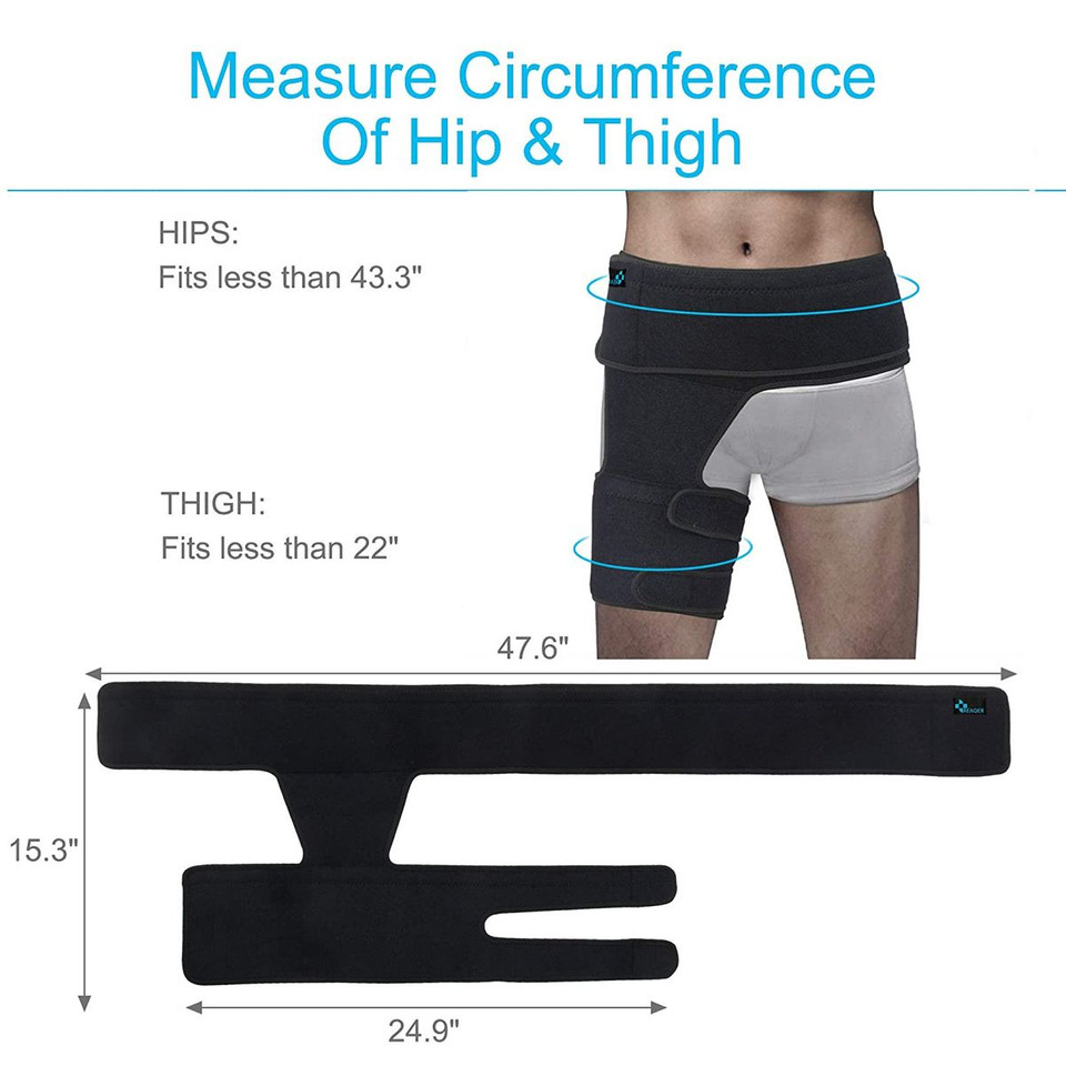 Hip Thigh Support and Groin Compression Brace for Sciatic Nerve Pain, Hamstring Injury Recovery and Rehabilitation for Men and Women product image