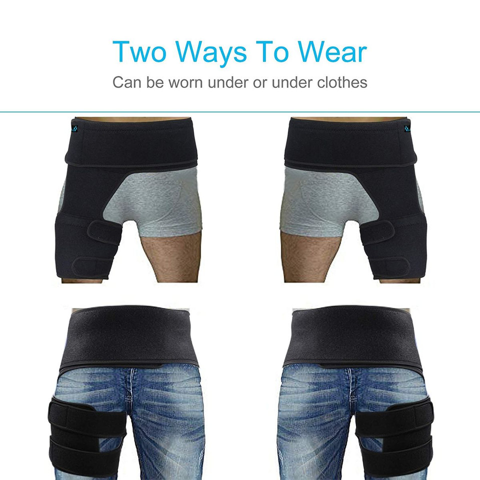 Hip Thigh Support and Groin Compression Brace for Sciatic Nerve Pain, Hamstring Injury Recovery and Rehabilitation for Men and Women product image
