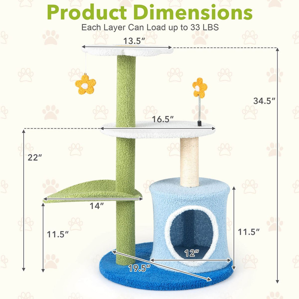 4-Tier Modern Cat Tree Tower Activity Center product image