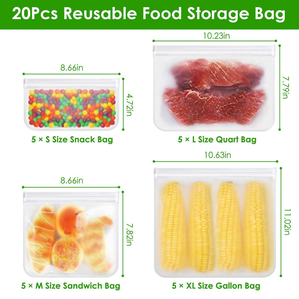 NewHome™ 20-Piece Reusable Food Storage Bags product image