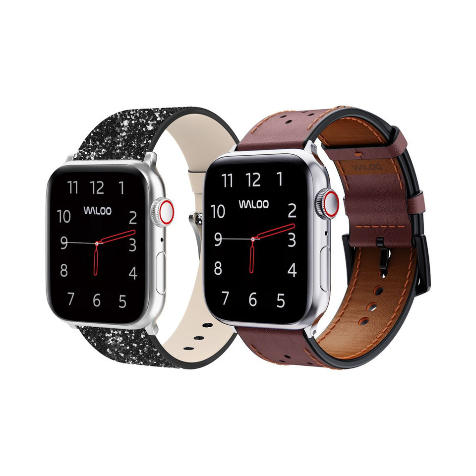 Waloo Bling and Breathable Leather Bands For Apple Watch  (2-Pack)  product image