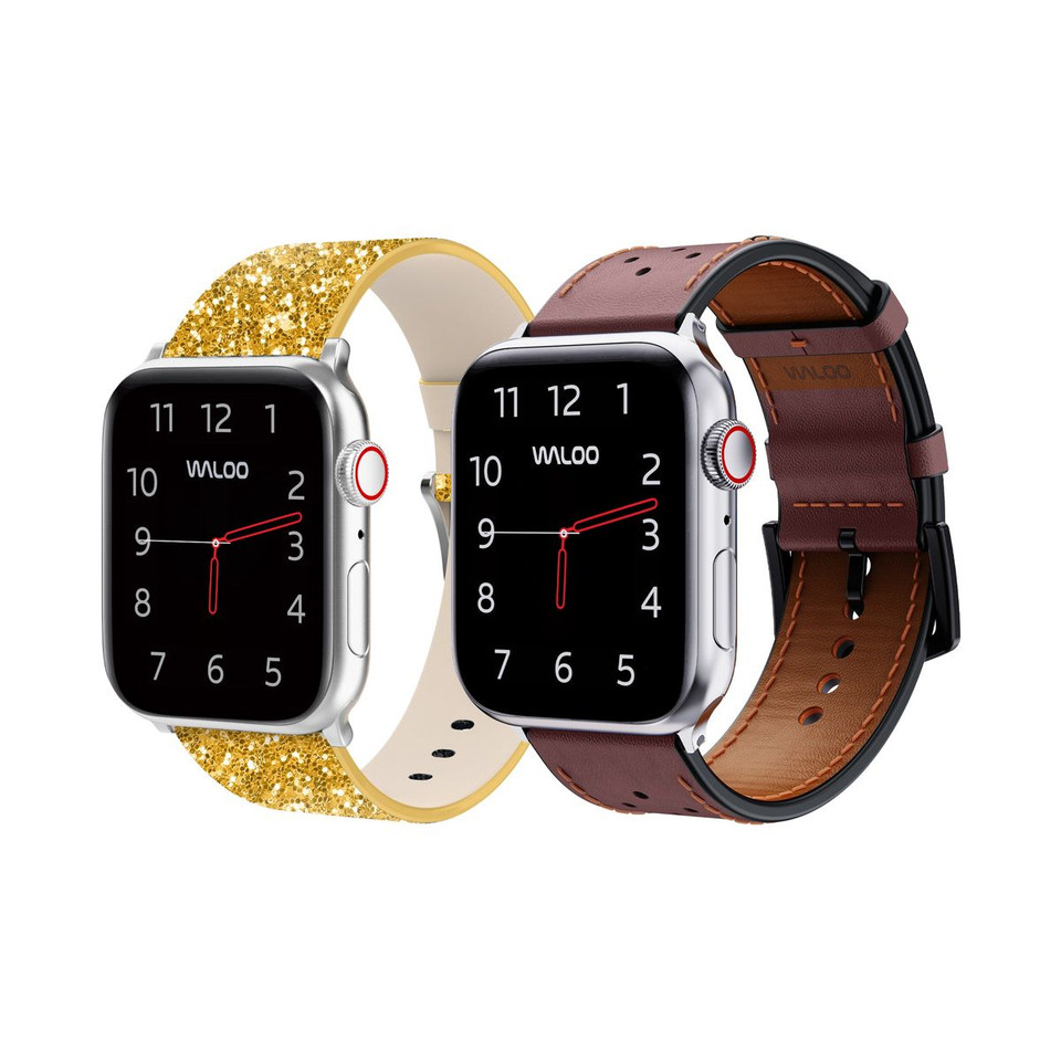 Waloo Bling and Breathable Leather Bands For Apple Watch  (2-Pack)  product image