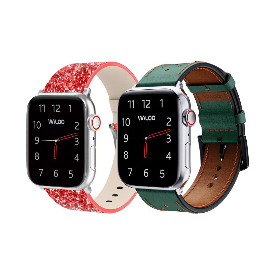 Waloo Bling and Breathable Leather Bands For Apple Watch  (2-Pack)  product image