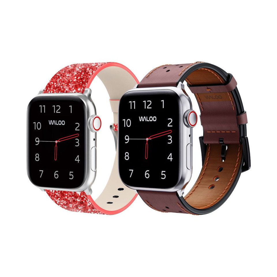 Waloo Bling and Breathable Leather Bands For Apple Watch  (2-Pack)  product image