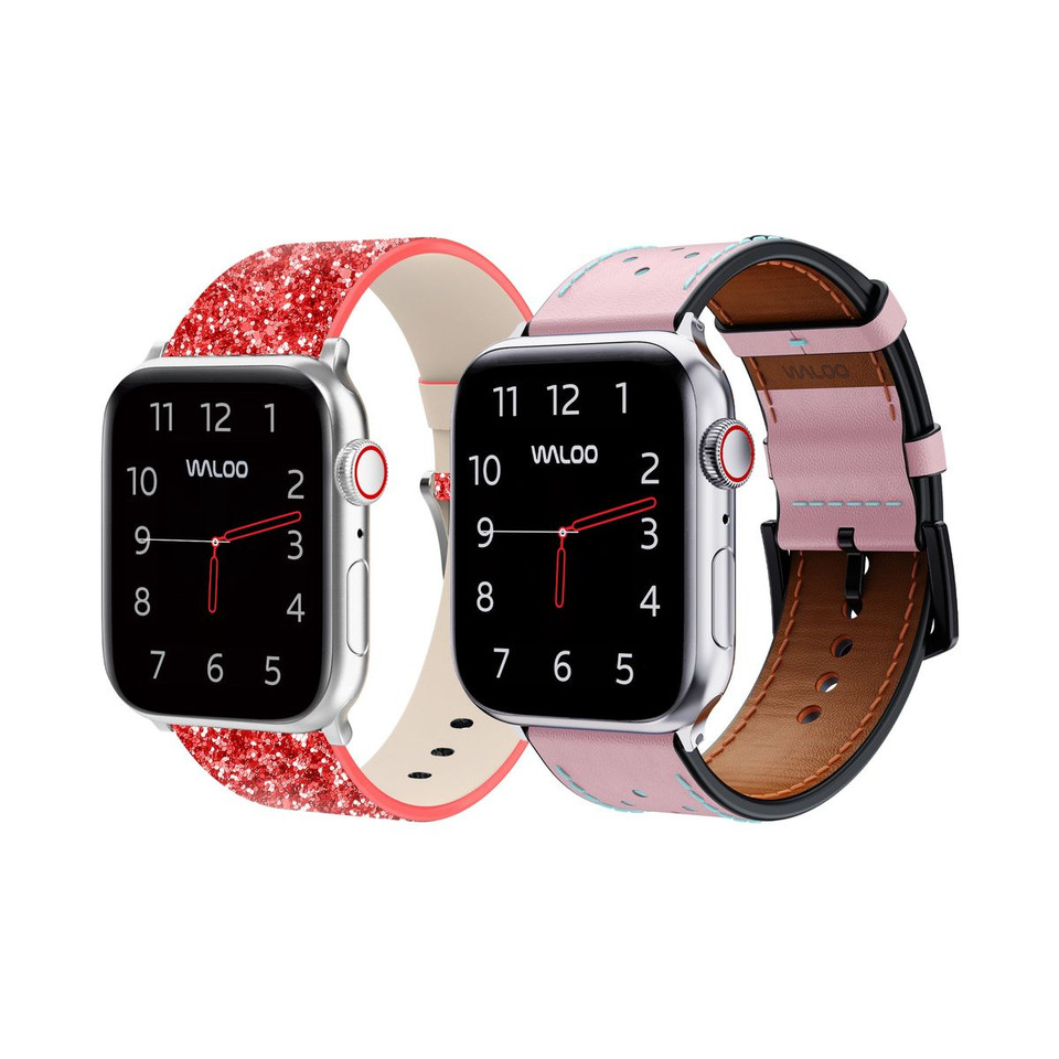Waloo Bling and Breathable Leather Bands For Apple Watch  (2-Pack)  product image