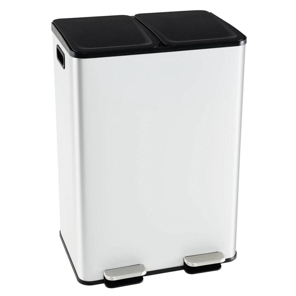 16-Gallon Dual Step Stainless Steel Trash and Recycle Bin product image
