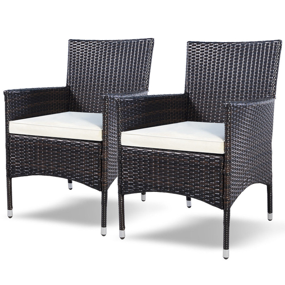 Costway Outdoor Patio Wicker Rattan Arm Chairs (Set of 2) product image