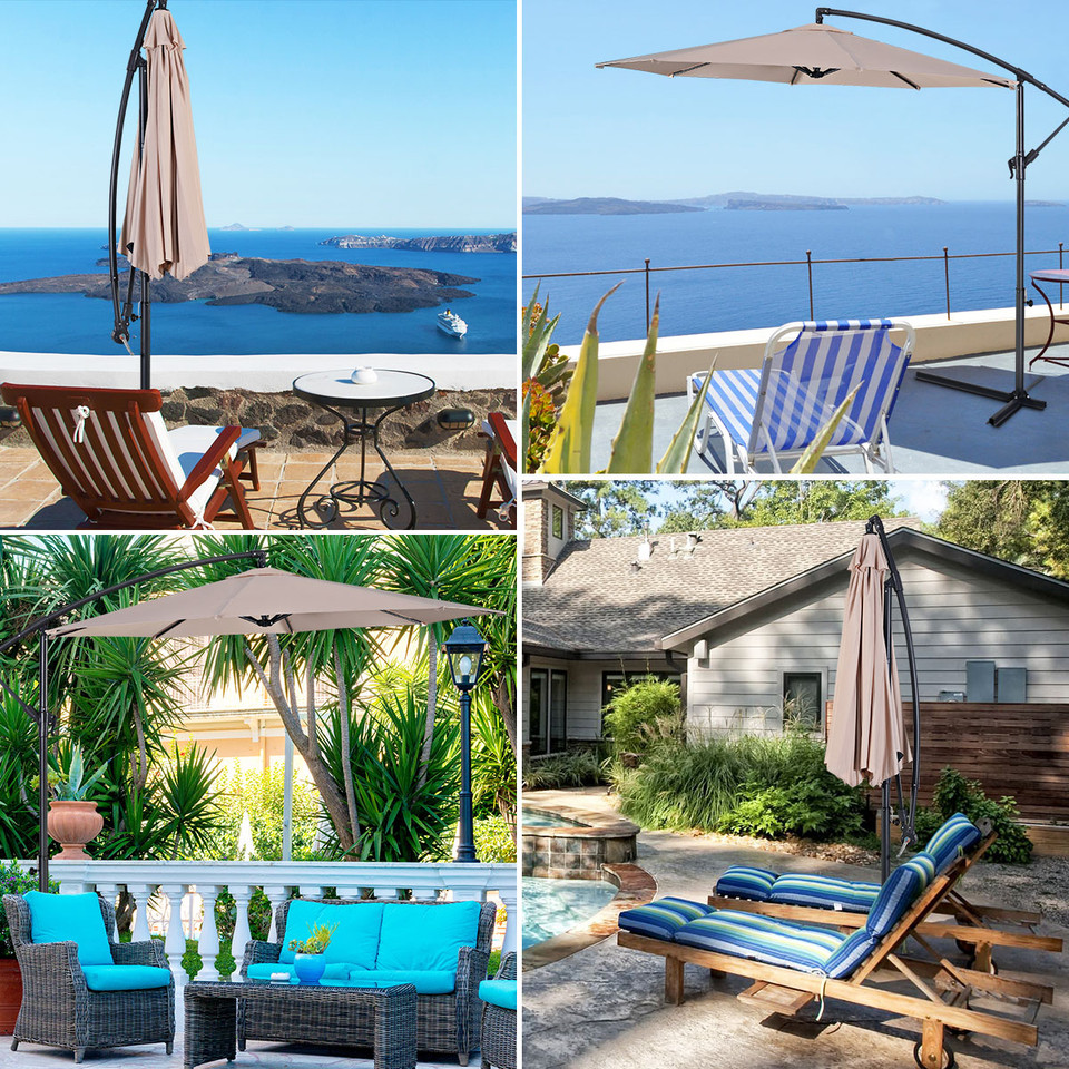 Goplus 10ft Hanging Patio Umbrella Sun Shade product image
