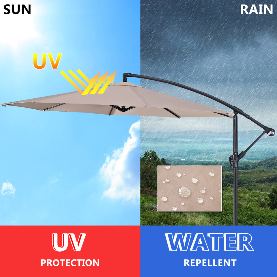 Goplus 10ft Hanging Patio Umbrella Sun Shade product image