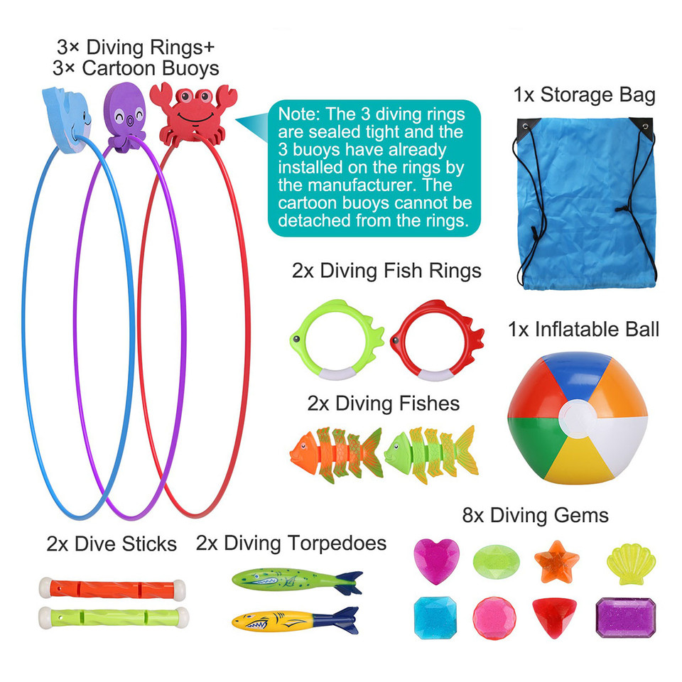 CoolWorld™ 24-Piece Kids' Swimming Pool Diving Toys product image