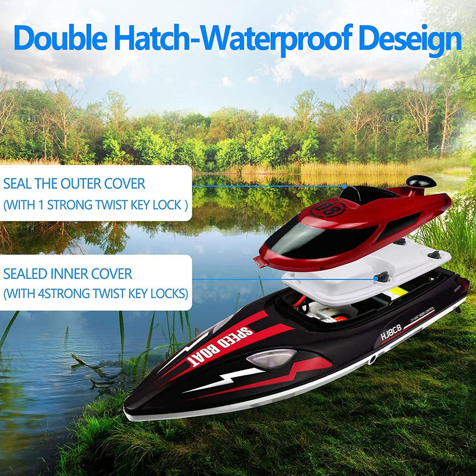 2.4GHz RC Boat: 20+ MPH High Speed Remote Control Boat for Kids for Pools and Lakes, Low Battery Alarm product image