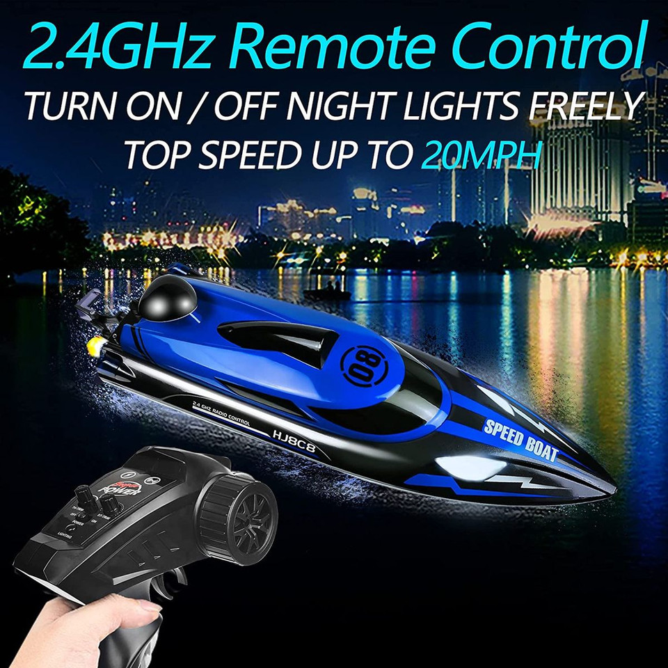 2.4Ghz RC Boat, 22MPH High Speed Remote Control Boat for Adults and Kids, for Lakes and Pools, Low Battery Alarm(Blue) product image