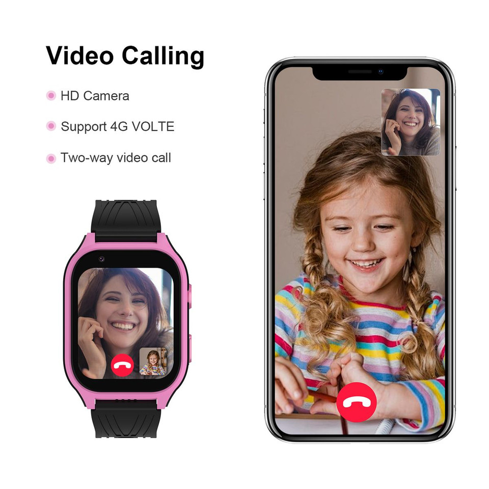 4G Kid Smartwatch GPS Video Call 1.83inch Screen With Camera SOS Function Color Green With Night Light product image