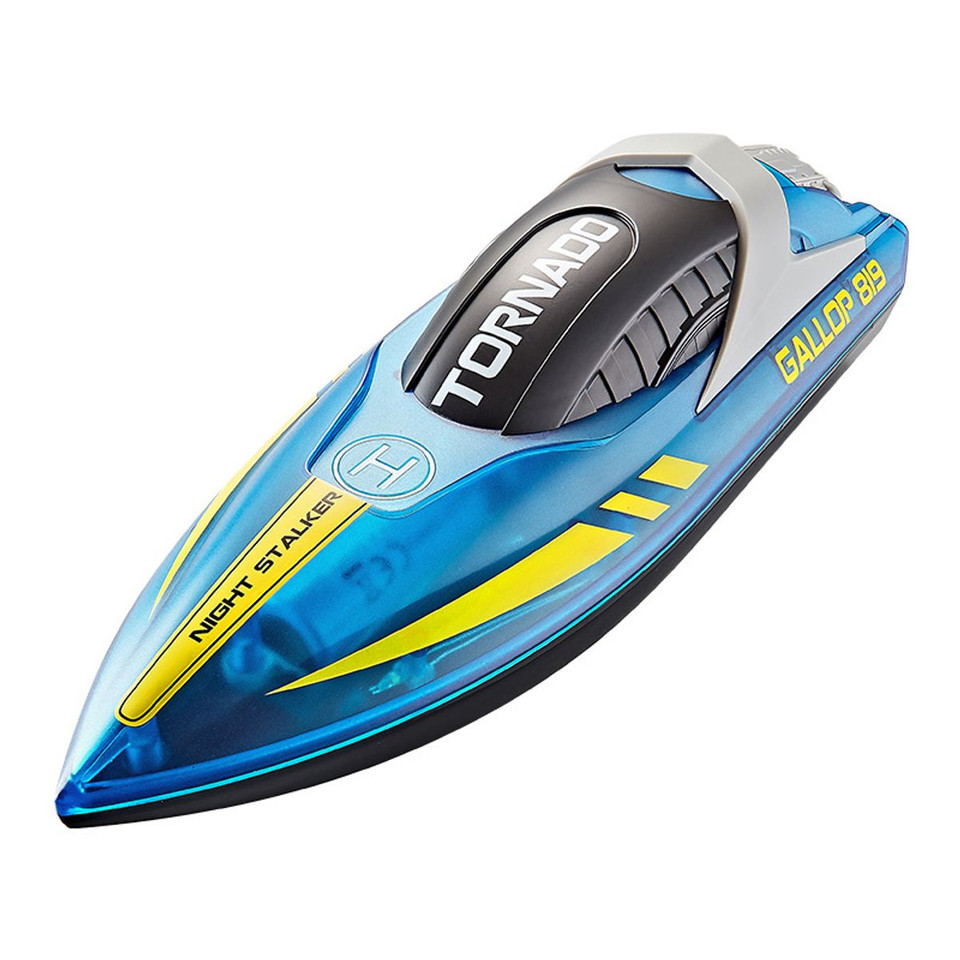 RC Boat for Kids 8-12,  Fast Remote Control Boat with LED Lights, 2.4G RC Electric Boats Pool and Lakes Toys for Adults (Transparent Blue) product image