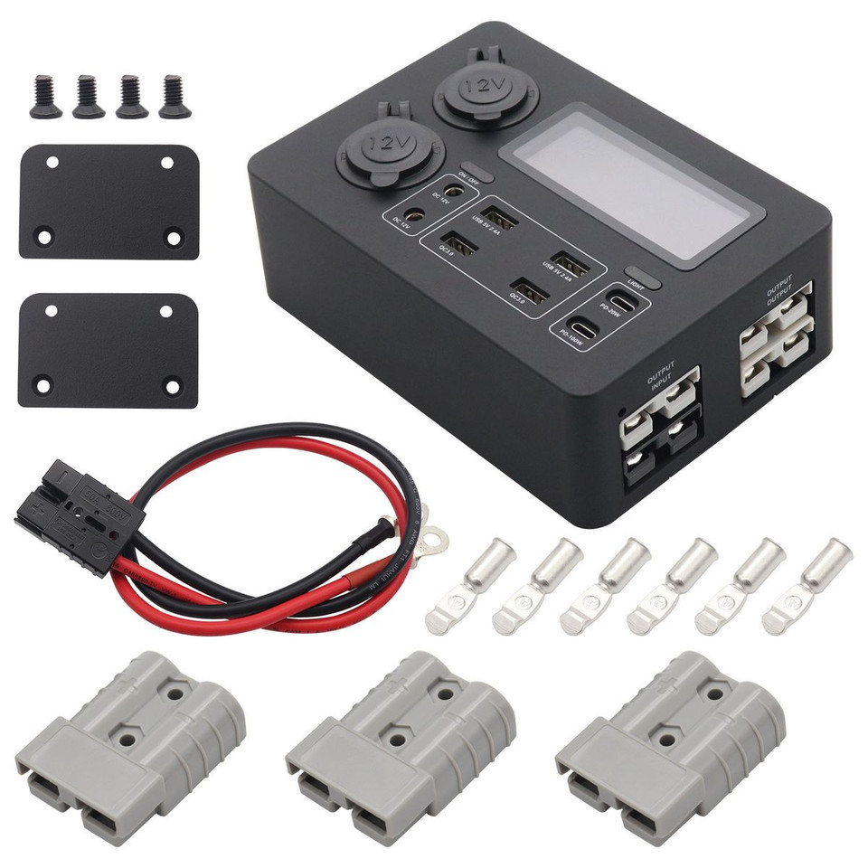 Portable Power Socket Box 12-24V Quick Charger Control Hub for RV SUV Boat Camping product image