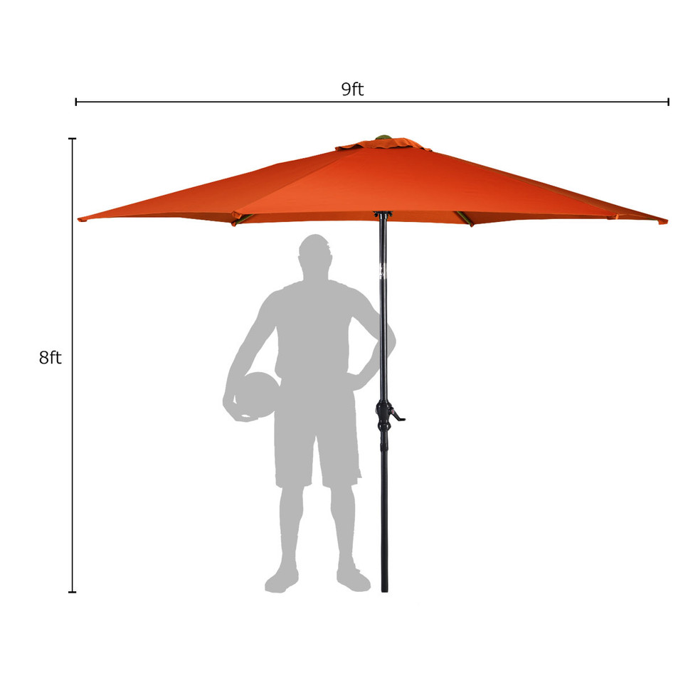 Goplus 9ft  Market Steel Outdoor Patio Umbrella product image