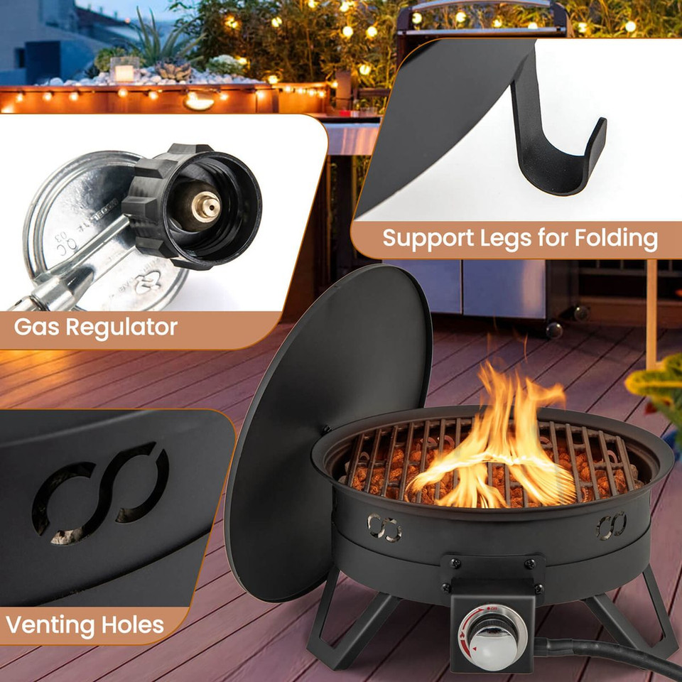 17-Inch Portable Gas Fire Pit with Folding Legs product image