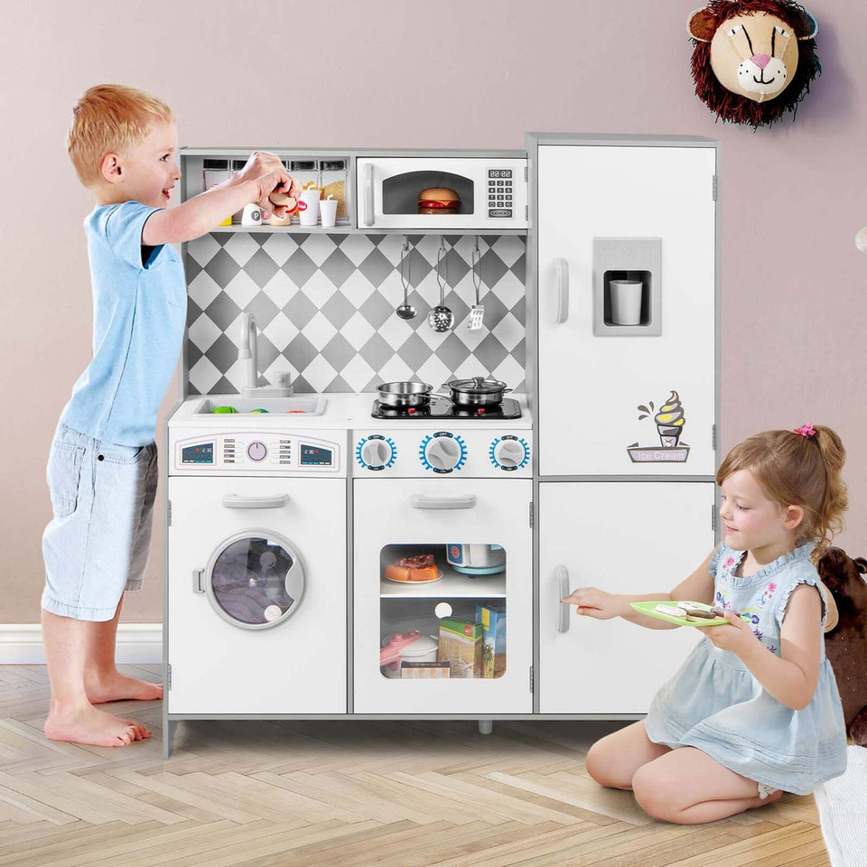 Pretend Play Kitchen for Kids with Real Sounds & Lights product image
