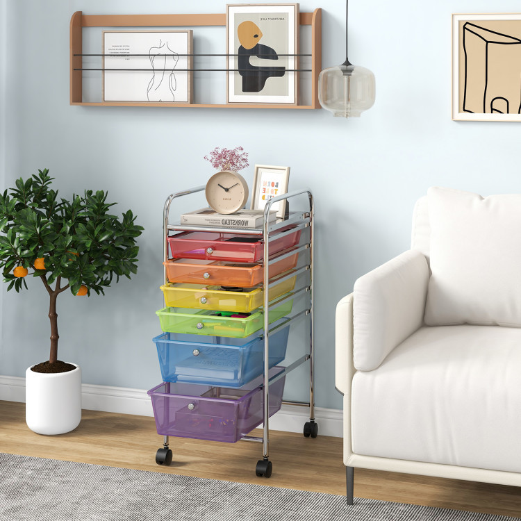 Multifunctional 6-Drawer Rolling Storage Cart Organizer product image