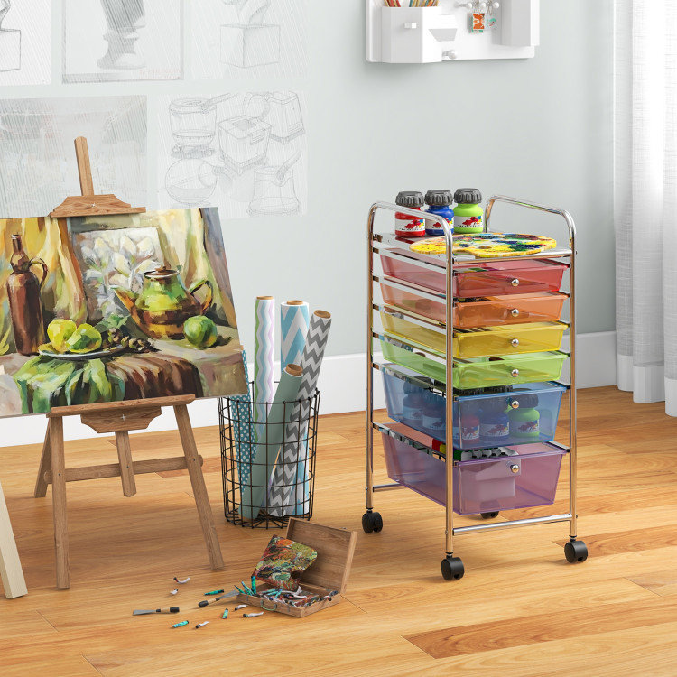 Multifunctional 6-Drawer Rolling Storage Cart Organizer product image