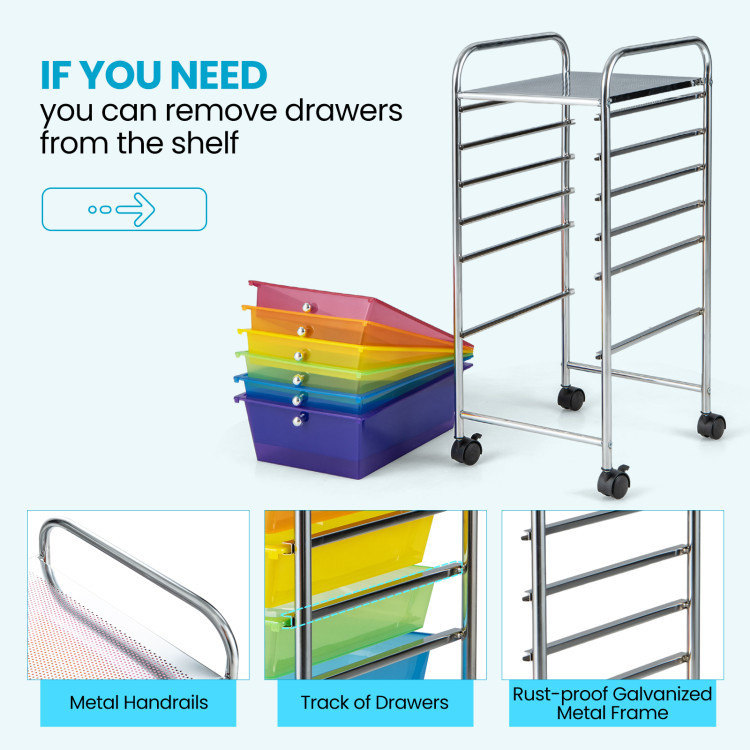 Multifunctional 6-Drawer Rolling Storage Cart Organizer product image