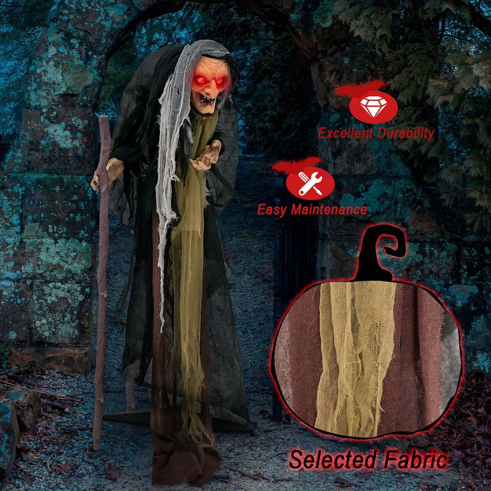 5-Foot Animatronic Witch with Pre-Recorded Phrases product image