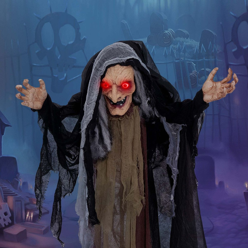 5-Foot Animatronic Witch with Pre-Recorded Phrases product image
