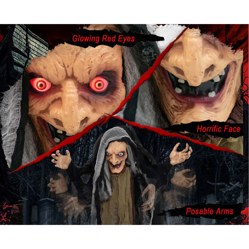 5-Foot Animatronic Witch with Pre-Recorded Phrases product image
