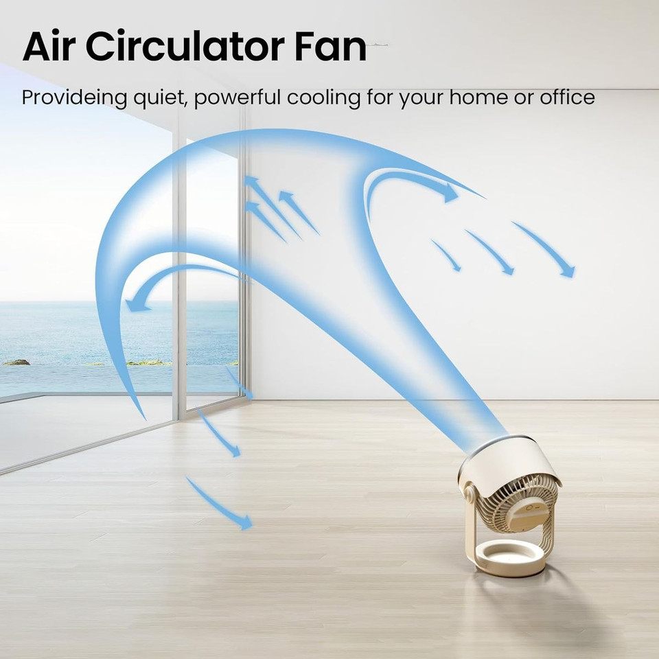 Desk Fan, Air Circulator Quiet Operating Fan For Bedroom, Portable Fan with USB, Personal Fan For Office and Living Room product image