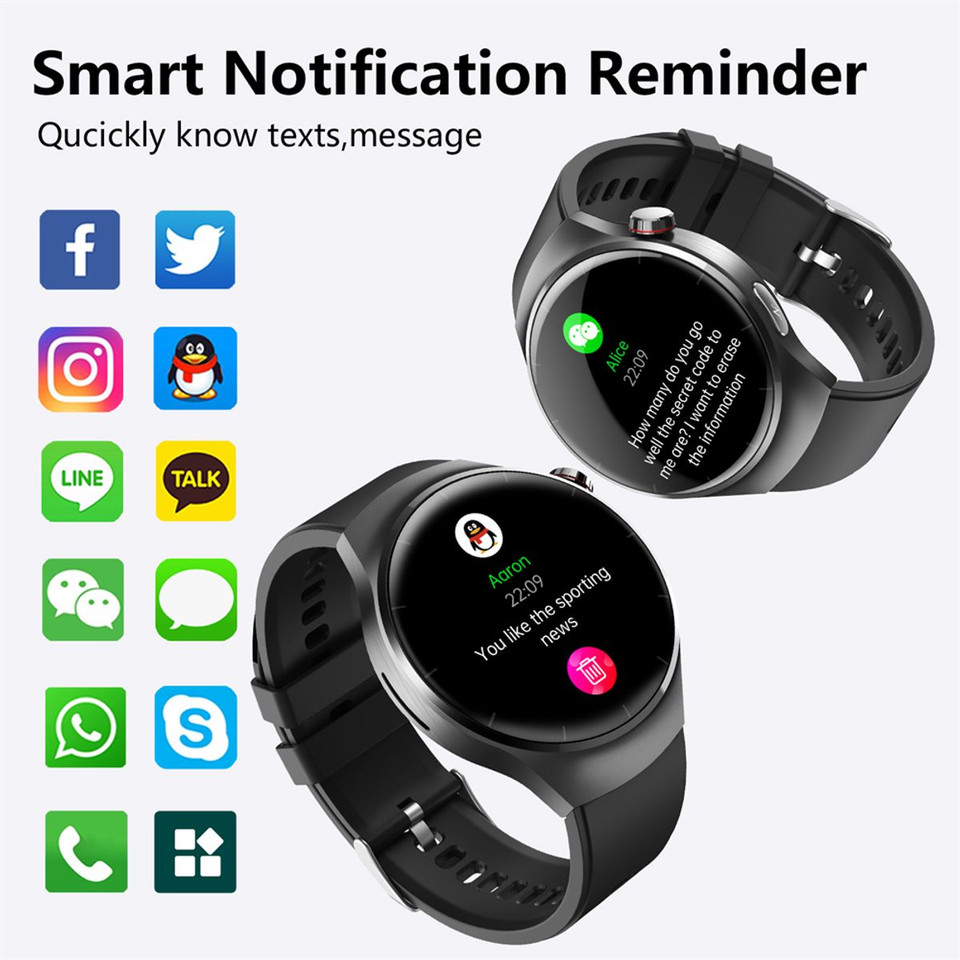 Smartwatch 1.55 Inch Screen with SOS Call Fall Detection and ECG Body Monitoring Sports Activity Tracker Grey Silicone strap product image