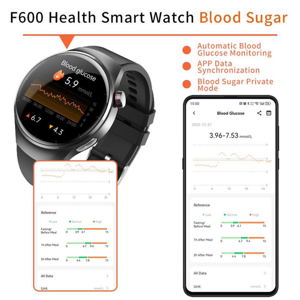 Smartwatch 1.55 Inch Screen with SOS Call Fall Detection and ECG Body Monitoring Sports Activity Tracker Brown leather strap product image