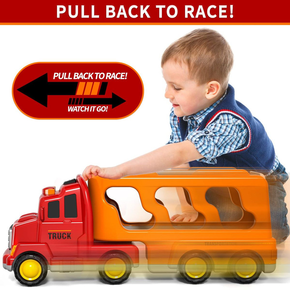 Construction Toddler Truck Toys for Age 3+ Boys,5-in-1 Cartoon Car Toy TruckToy for Toddlers,Truck Toys for Kids,Christmas Birthday Gifts for Girls Age 3+ product image