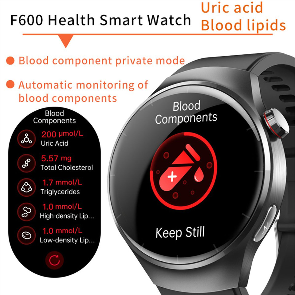 Smartwatch 1.55 Inch Screen with SOS Call Fall Detection and ECG Body Monitoring Sports Activity Tracker Black Milanese strap product image
