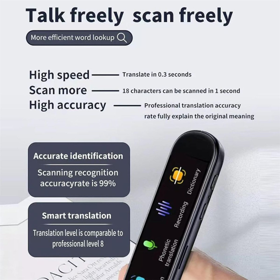 Translation Pen Scan Reader For Students,Dyslexia,Travelers & Businessmen Multipurpose Device Supports Voice Translation Between 112 Languages product image