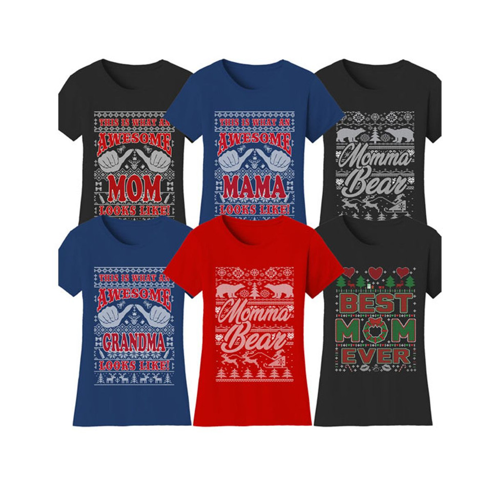 Women's Christmas Sweater T-Shirts - Mom and Grandma Edition product image