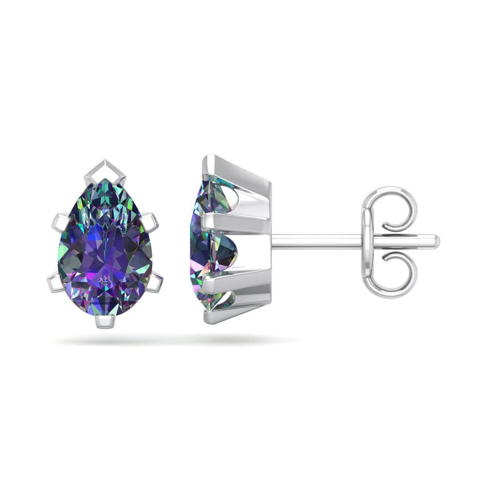 1-1/2-Carat Pear Shape Gemstone Stud Earrings in Sterling Silver product image