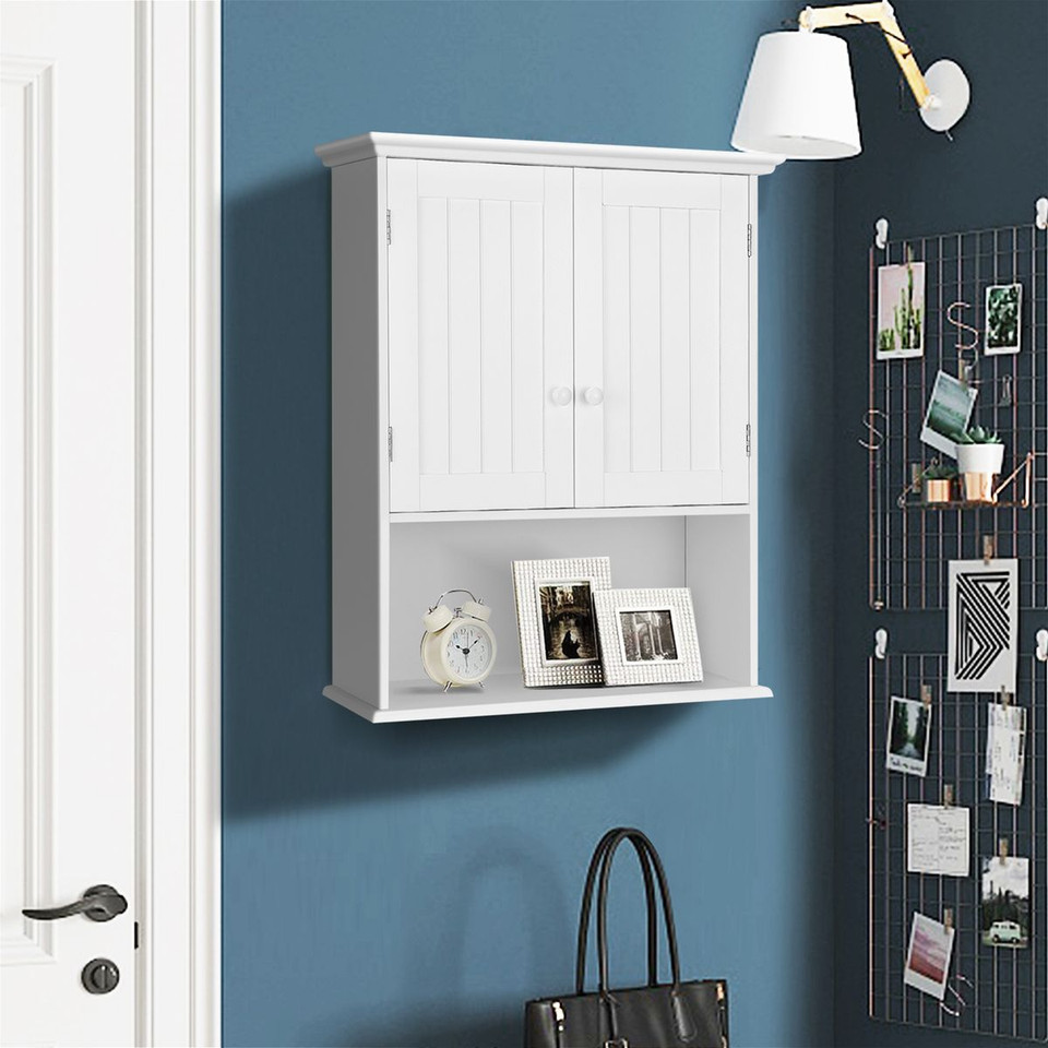 Wall-Mounted Bathroom Cabinet Storage Organizer with Doors & Shelves product image