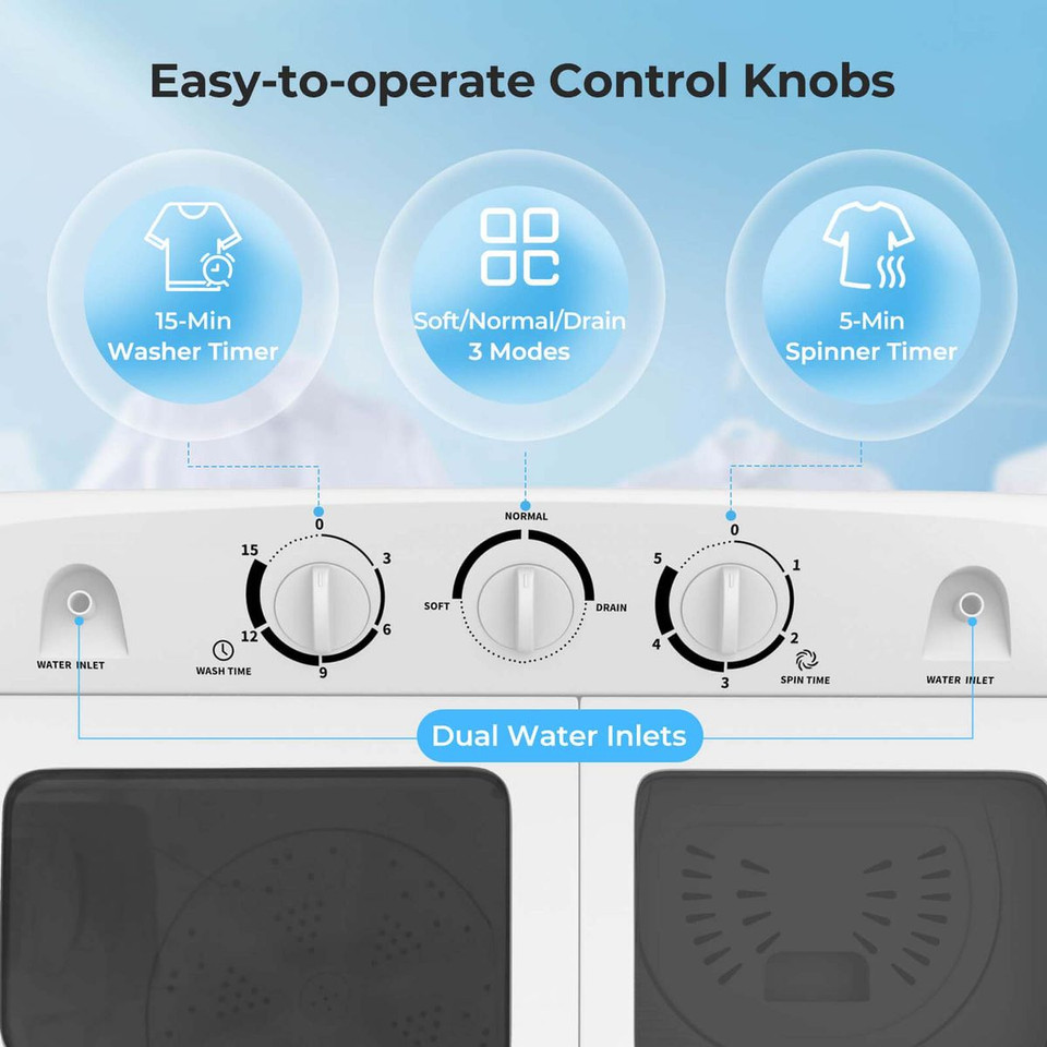 Portable Twin-Tub Compact Washing Machine  product image
