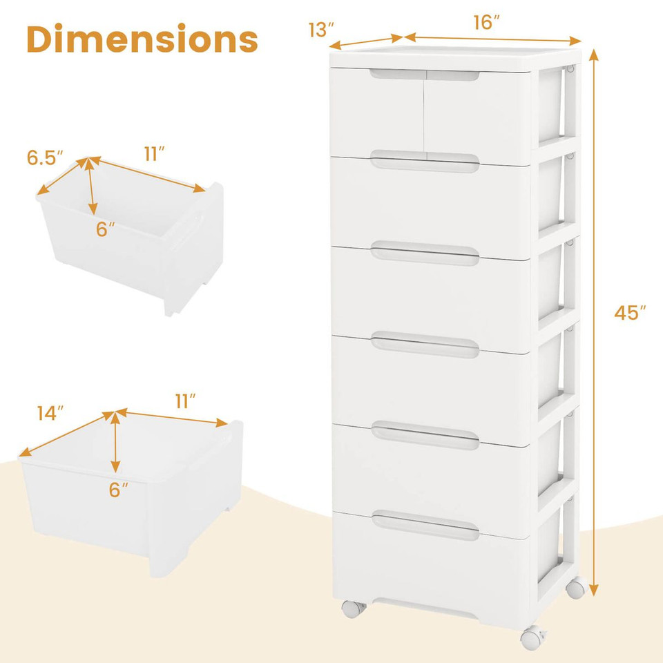 7-Drawer Rolling Storage Cabinet (1 or 2-Pack) product image