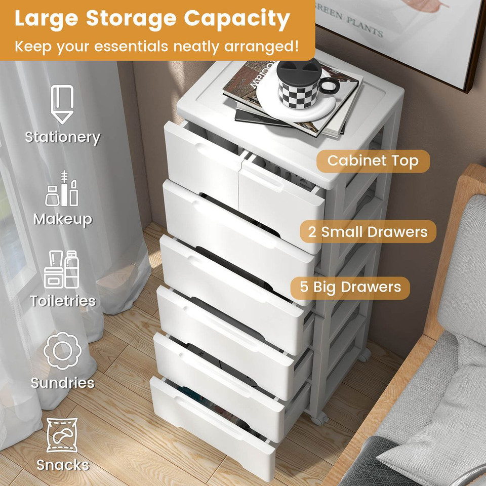 7-Drawer Rolling Storage Cabinet (1 or 2-Pack) product image