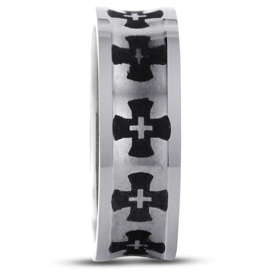 8mm Men's Cross Titanium Ring Wedding Band product image