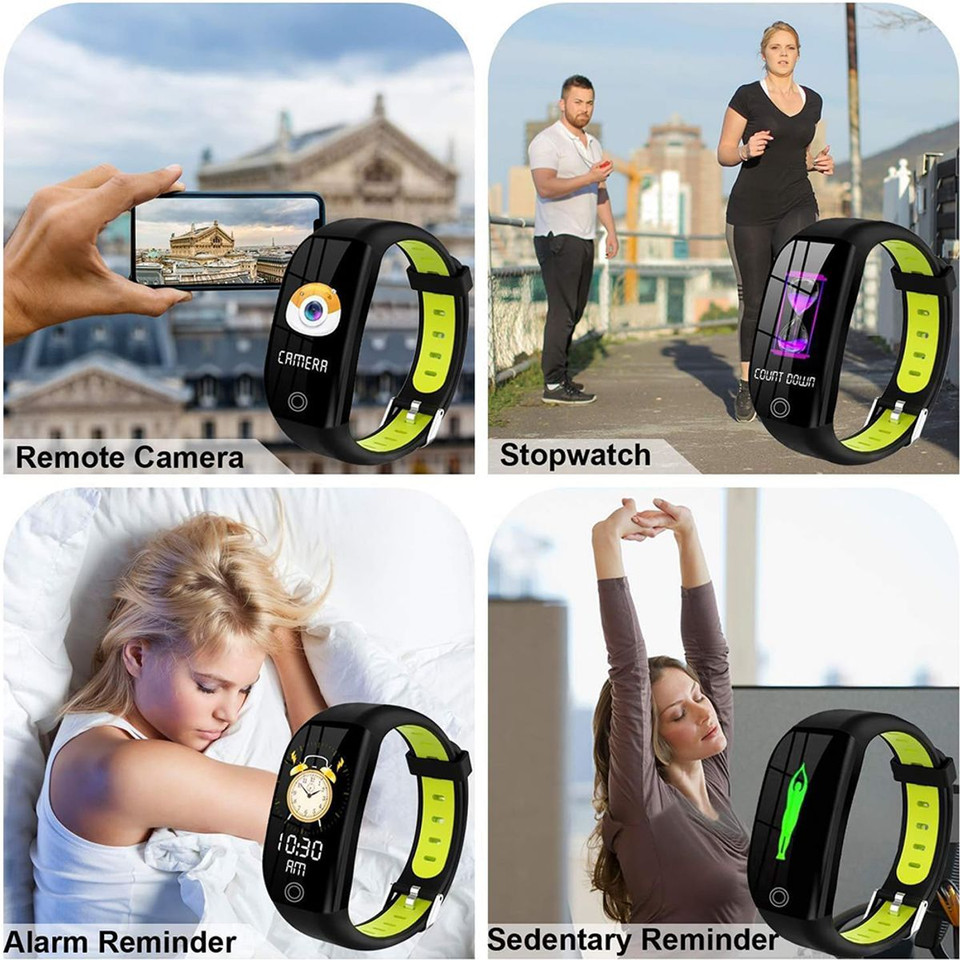 Fitness Watch ,Bluetooth Smart Bracelet Sleep Tracker, IP68 Waterproof Smart Watch with Pedometer, Activity Tracker for Men Women,Black and Green product image
