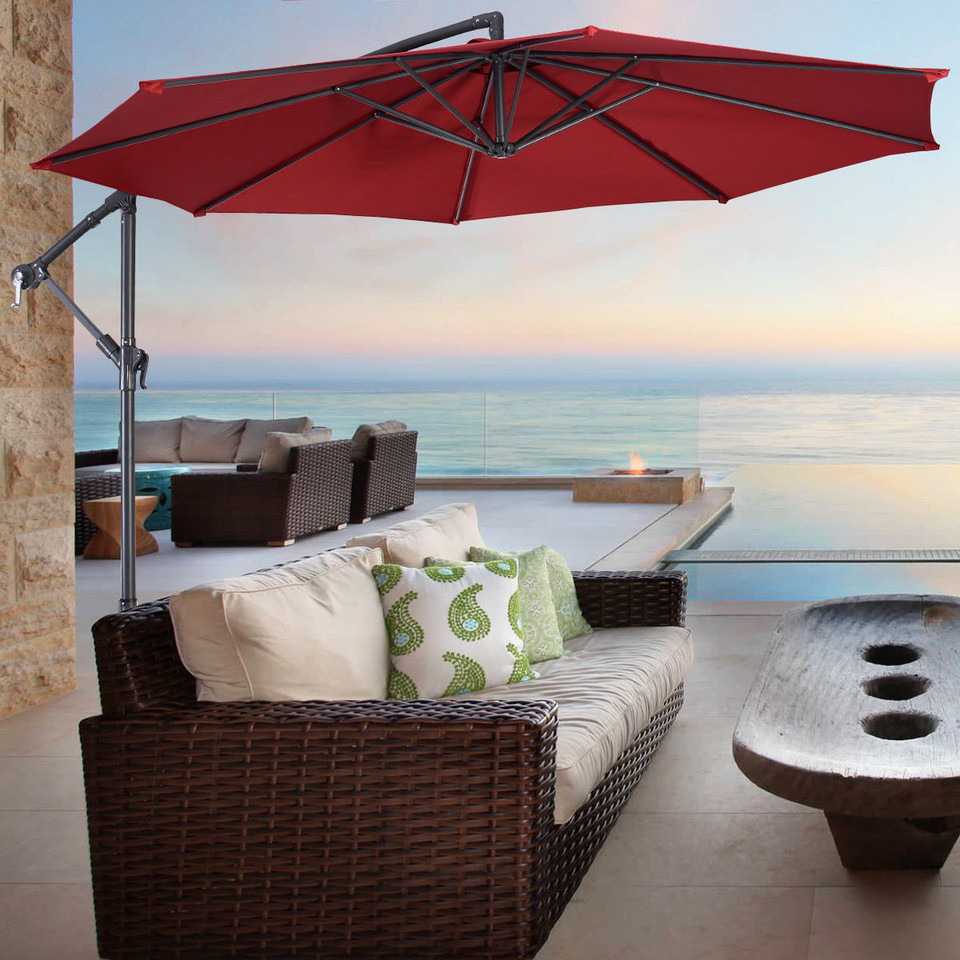 Goplus 10' Hanging Patio Umbrella Sun Shade product image