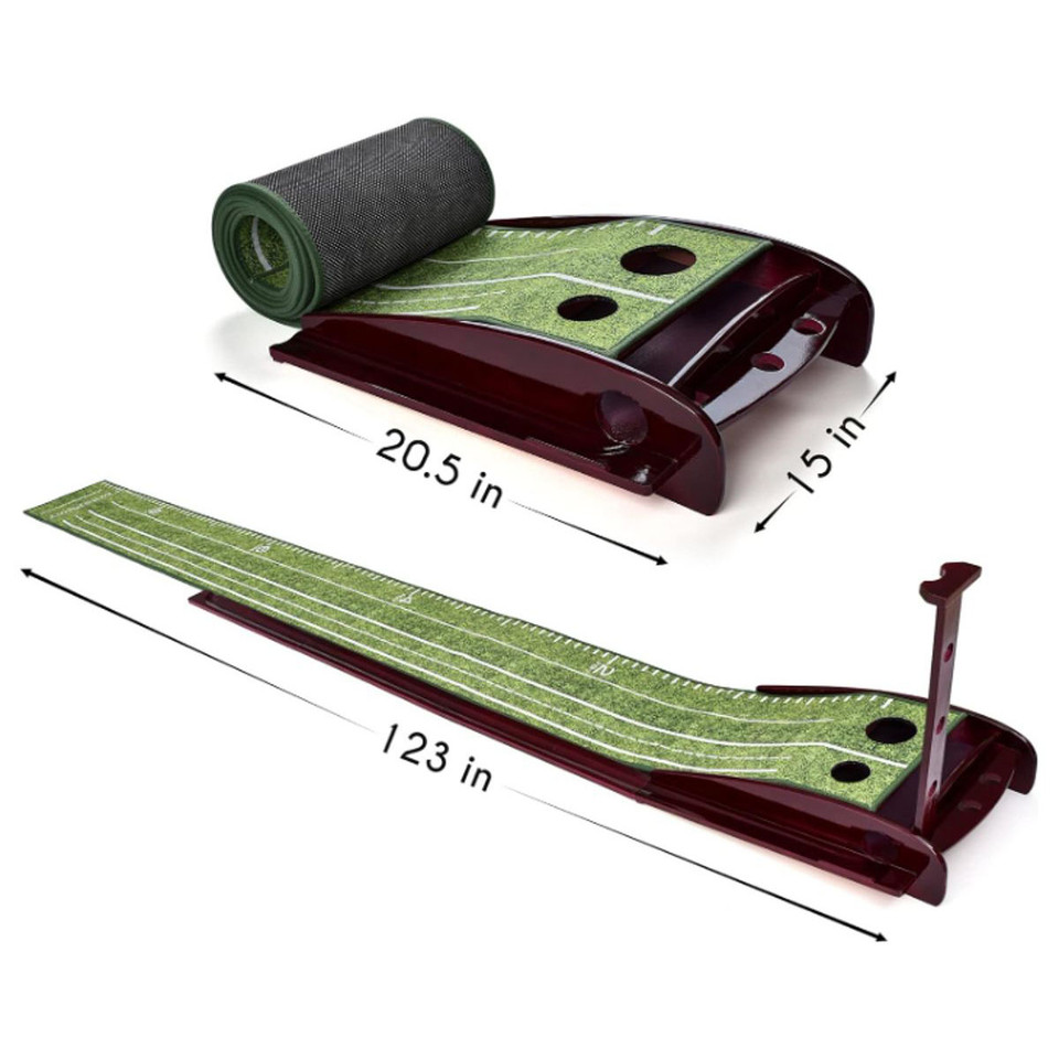2-Hole Golf Putting Green Mat with Auto Return product image