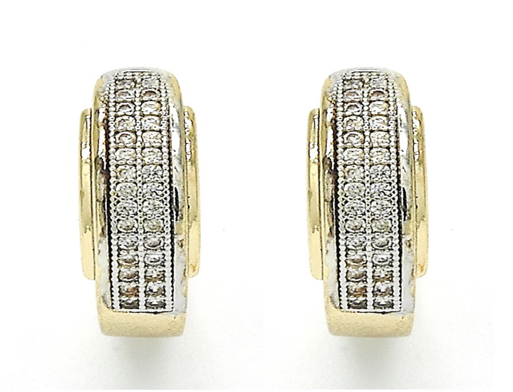 Gold Plated 2-Tone Diamond Accent Earrings product image