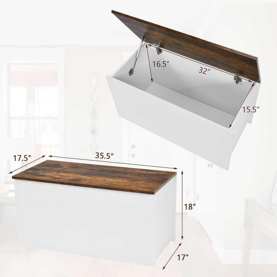 Flip-Top Storage Chest with Self-Hold Cover and Pneumatic Rod product image