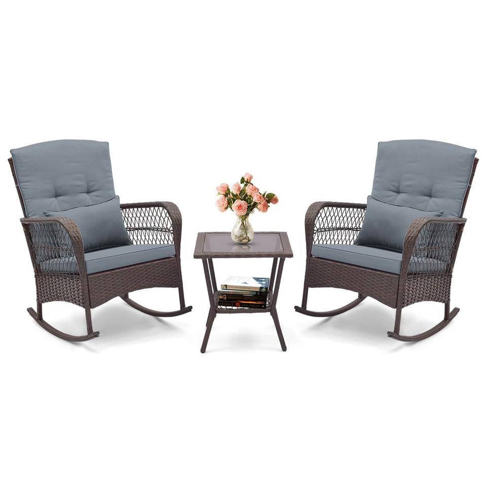 3- Piece Patio Rocker Set with Coffee Table product image