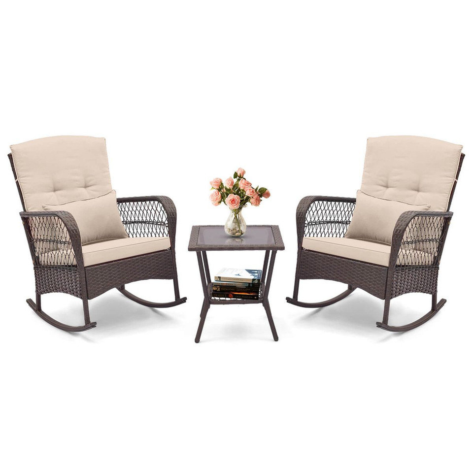 3- Piece Patio Rocker Set with Coffee Table product image