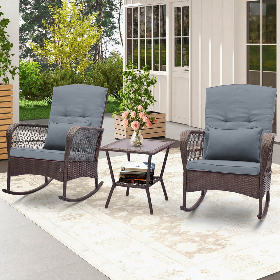 3- Piece Patio Rocker Set with Coffee Table product image